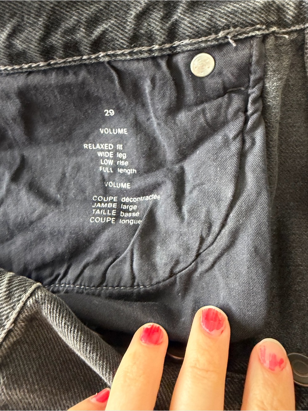 COS Black Wide-Leg Denim Jeans with Subtle Wash - Picture 2 of 2